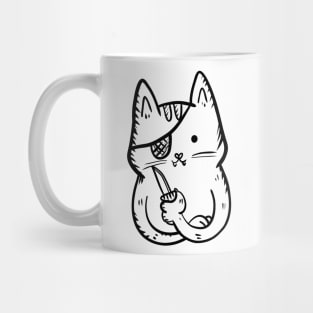 Cat bandit with a knife and a blindfold Mug